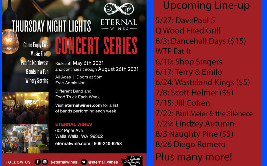 Thursday Night Lights lineup & open 7 days a week